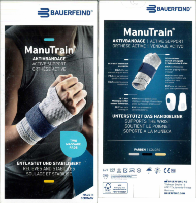 MANUTRAIN Handgelenkbandage rechts Gr.3 titan