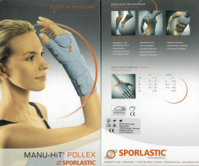 MANU-HIT POLLEX Orthese rechts Gr.S 07645 platin.